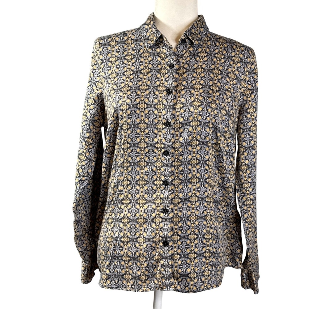 Van Heusen Women's Long Sleeve Button Up Shirt‎ L/G 70s art deco revival Cotton - Picture 2 of 9